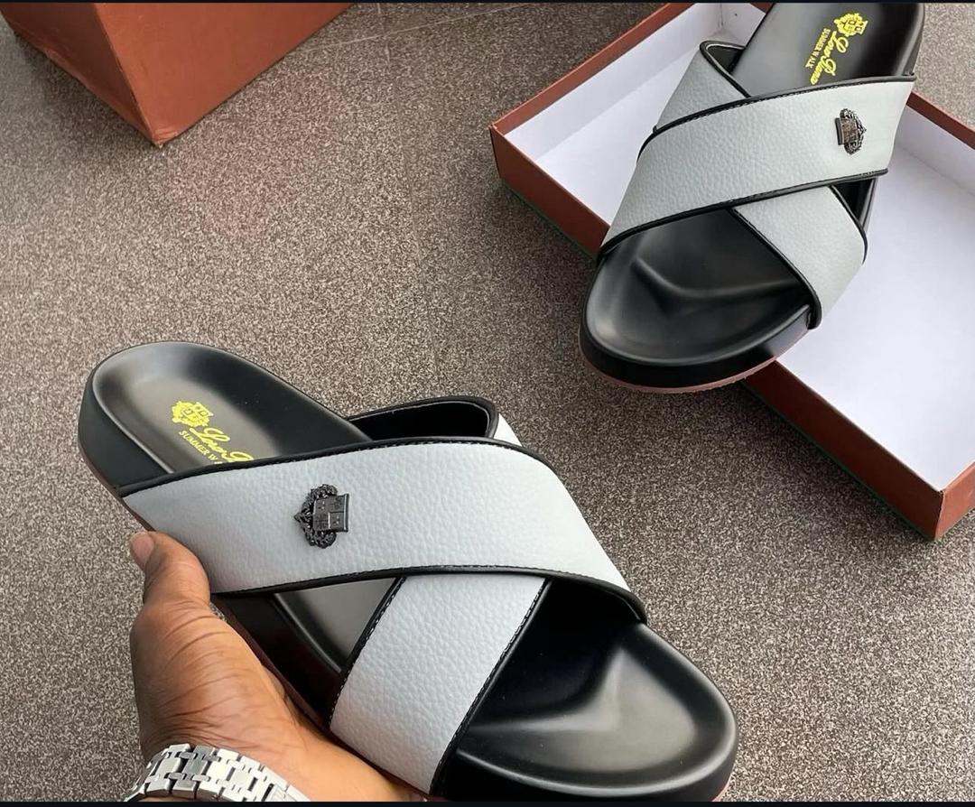 Loro Piana Cross Leather Sandals